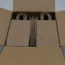 GSSUSA 100 Pack Paper Gift Bags 5.25x3.75x8 Inch Small Brown Paper Bags with Handles Bulk, Brown Kraft Bag for Small Business, Sturdy Grocery Retail Shopping Birthday Party Favor Craft Bag Made in USA