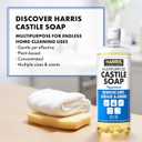 2 x HARRIS Multi-Purpose Pure Castile Soap, Made with Olive, Coconut, and Pine Tree Oil, Uses for Face, Body, Hand, Hair, Home, Dishes, and Laundry, Peppermint, 32 Fl Oz