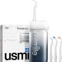 usmile C10 Portable Water Flosser  Travel-Friendly, 95-Day Battery, 4 Modes, 360 Nozzle, 180ml Tank, IPX7 Waterproof, Dentist-Recommended for Braces, Implants & Sensitive Gums (Inkstone Black)