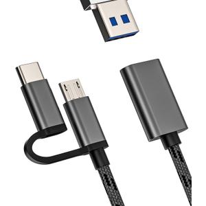 OTG Cable Micro USB Type C Port Adapter (2in1) for Apple iPhone 15 Pro Max Plus iPad 10Air4/5Mini6Pro 12.9 Thunderbolt Android Converter Mouse Camera Cord Dongle Compatible for Samsung LG Adaptador