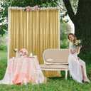 28FT-2PCS Gold Sequin Backdrop Curtains Panels, Photography Backdrop Glitter Curtains Fabric Background for Christmas Wedding Party Decor