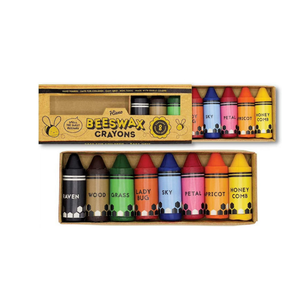 Beeswax Crayons (8 Pack) - Non Toxic Crayons for Toddlers 1-3, Safe for Baby from 1 Year Old Plus, Handmade with Natural Beeswax and Food-Grade Colors, Eco Friendly