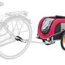 TRIXIE Dog Trailer for Bicycles, Dog Bike Trailer for Small Dogs up to 33 lbs, Quick Set-up and Fold Down, Red
