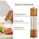 Haomacro 2 Pack Salt and Pepper Grinder Set, Premium Acrylic Salt and Pepper Mills - Manual Oak Wooden Shakers with Adjustable Ceramic Core-8 Inches