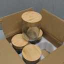 NETANY 4-pack 16oz Glass jars with Airtight Lids, Overnight Oats Containers with Bamboo Lids, Wide mouth Mason Salad jars, Glass Food Storage Containers for Snacks Yogurt Spice Sugar