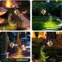 Solar Watering Can with Lights, Cardinal Bird Large Solar Watering Can with Cascading Lights Hanging Outdoor Garden Lantern Glass and Metal Waterproof for Front Porch Backyard Decor for Mom