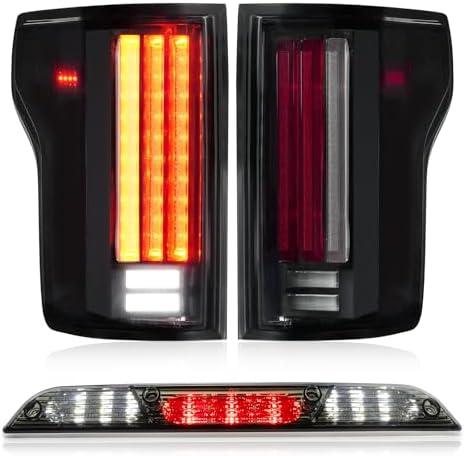 Tail Light + 3rd Brake Cargo Lamp for Ford F-150 2015-2020, Third High Mount Stop Light Rear LED Taillight Assembly, Not Fit for 2019 XLT/Lariat & Blind Spot Model & Factory LED Lamp