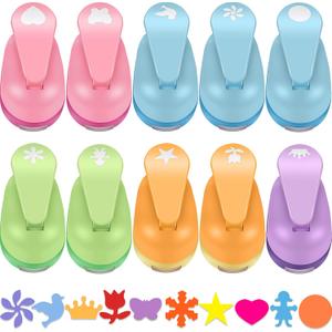 Outus 10 Pieces Craft Hole Punch Mini Craft Paper Punch Single Crafting Scrapbook Shape Hole Puncher for DIY, Scrapbook, Cards, Handmade Project, 10 Shapes