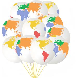 40Pcs Earth Balloons 12 Inch Planet Balloon Global Balloon/4D World Map Latex Balloon Garland for Travel Theme Space Party Earth Day Teaching Back to School Decor/Environmental Protection Promotion