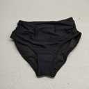 Tempt Me Women High Waisted Bikini Bottom Retro Ruched Swim Bottom Shirred Tankinis Brief (Black), Size: M