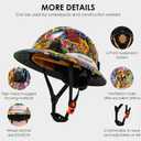 Structure Full Brim Hard Hat with Glasses and Cooling Towel Adjustable Ventilation Reflective Helmet ANSI Z89.1 Type OSHA Approved 6 Point Hanging Helmet for Industrial