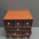 Desk Storage Organizer with 9 Drawers, 4 Tiers Stackable Desktop Craft Storage Drawers, Clear Storage Box Caddy for Stationary Makeup Jewelry Office Craft Supplies (Orange)