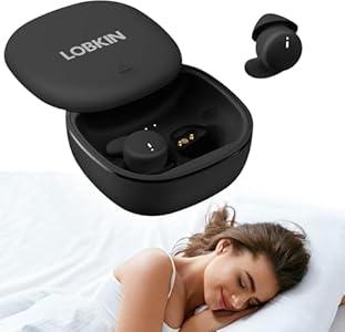 LOBKIN Sleep Earbuds, Wireless Bluetooth Noise Blocking Sleeping Headphones, Sleep Earphones for Side Sleepers in Ear Soft Mini Invisible Buds Comfort Fit for Sleeping Working