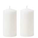 White Pillar Candle Set - 4 Unscented Decorative,Parties, Large Candles, White Candle Columns, Column Candles Clearance or Kwanzaa, 2.4" x 6" (2PC, 6cmX15cm)