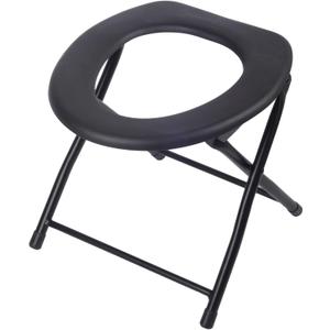 Folding Commode Chair Portable Toilet Seat, 198 Pounds Capacity PTS01