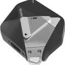 Aulumu A29 Geometric AirPods 4 Case with Lock | Protective Cover with Nylon Buckle | Alloy Armour | Compatible with Apple AirPods 4th (2024) - Black