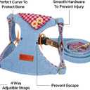 Faleela No-Pull Puppy Harness & Leash Set - 7 Color Options, Soft, Adjustable, Choke-Free, Escape-Proof, Lightweight Cute Pet Vest for Small & Medium Dogs (Blue+Red, M)