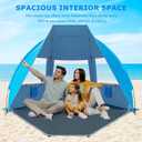 Gorich Portable Beach Tent for 3/4-5/6-7 Person with UPF 50+ UV Protection, Lightweight & Foldable Sun Shelter with 5 Sand Bags, Easy Setup Windproof Beach Umbrella Sun Shade