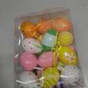 Garma 36 PCS Easter Hanging Plastic Eggs Decorations Colorful Eggs Painted Ornaments with Bow, Easter Tree Ornaments Decor for DIY Crafts Party Favor Home Decor Pascua Exchange Gifts