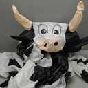Inflatable Cow Costune Blow up Animal Costume for Cosplay Party Halloween Suit Parade Carnival Outfit, Large(150cm-190cm)
