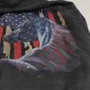Horse Vintage Print on Back Zip Hoodie, Size M