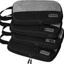 4pc Small Compression Packing Cubes for Suitcases - Carry-on Organizer Cubes - Luggage Packing Compression Bags for Travel