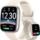 Fitpolo Smart Watch, 1.85" AMOLED Fitness Tracker with Bluetooth Call, Heart Rate/Sleep/SPO Monitor, 100+ Sports Modes, 3ATM Waterproof Smartwatch for Android/iPhone/Samsung, Includes 2 Bands