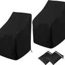 Waterproof Stackable Chair Covers, Uranshin Outdoor Patio Furniture Covers Stacked Chairs 210D Oxford Lounge Chair Covers Outdoor Stack Chairs for All Weather Protection (25"L x 25"W x 47H (2PCS))