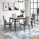 DMOYEST Living Room Area Rugs - 8x10 Abstract Large Soft Indoor Washable Rug Neutral Modern Low Pile Carpet for Bedroom Dining Room Farmhouse Home Office - Blue