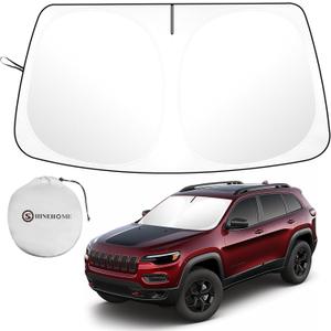 Car Windshield Sun Shade Compatible for Jeep Cherokee 2014-2024 2025 Trailhawk, Overland, Limited, Latitude, Altitude Accessories 2025 Upgrade Foldable Sunshade Custom Windshield Sun Visor Car Windshield Sun Shade Compatible for Jeep Cherokee 2014-2024 2025 Trailhawk, Overland, Limited, Latitude, Altitude Accessories 2025 Upgrade Foldable Sunshade Custom Windshield Sun Visor
