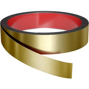 Wall Trim Peel and Stick 16.4 ft x 2 in, Flexible Stainless Steel Molding for Wall, Ceiling, Fireplace, Furniture, Door, Mirror Frame, Craft Decoration (Brushed Gold)