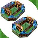 Fullhawl 2 Pcs Football Food Serving Tray Football Party Supplies Kits Large Sport Snack Plates Complete Tailgate Stadium Bowl Kit Sport Birthday Celebration Table Centerpiece Favor