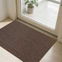 SMILOOL Front Door Mat Indoor Entrance, 24" x 36" Non-Slip Inside Door Mats for Entryway, Dirt Resistant and Absorbent Washable Doormat, Low Profile Entry Way Doormats for Patio, Porch, Dark Brown
