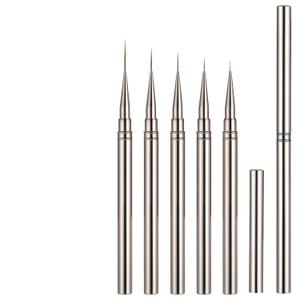 5Pcs Liner Brush Set for Gel Nail Polish, Metallic Nail Art Pens, Detail Painting & Striping, Professional Nail Art Brushes for Salon & DIY Manicure Sizes 6/9/12/15/18mm