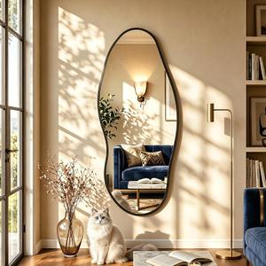 Irregular Full Length Mirror-Black Mirrors for Wall Home Decor 55"x 23"