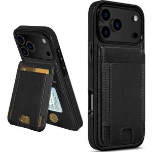 LOHASIC Wallet Case for iPhone 17 Pro (6.3), Card Holder Case with RFID Blocking, Holds up to 5 Cards (Better for 34), PU Leather Protective Flip Cover with Kickstand, for Men Women Black