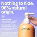 ATTITUDE Body Wash, EWG Verified Shower Gel, Dermatologically Tested, Plant and Mineral-Based, Vegan Personal Care Products, Orange Blossom & Eucalyptus, 32 Fl Oz