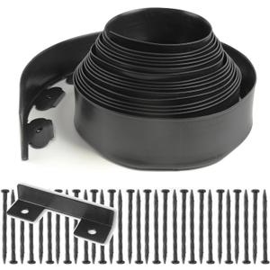 4 inch Tall Landscape Edging No Dig 33FT Garden Edging with 30 Spikes, Landscape Edging Border for Landscaping, Lawn, Flower Beds, Grass, Yard