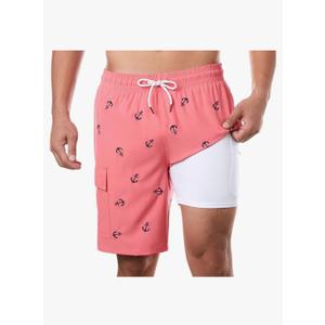 BRISIRA Mens Swim Trunks Bathing Suit 9 Inch Inseam Compression Liner Beach Long Board Shorts Swimsuit Anti-Chafe Quick Dry, 34 L
