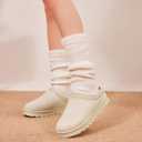 Women's Fuzzy Cozy Warm Slippers Indoor and Outdoor Slip On Cute House Fluffy Clogs (Beige)