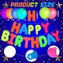 Gemscream 43 Pcs Glow in the Dark Party Supplies 16 Inch Fluorescent Happy Birthday Balloons Light up Balloons for Neon Birthday Wedding Party Decorations