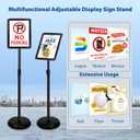 6-Packs Sign Holder Stand for Display 8.5x11 Inch - Adjustable Floor Standing Sign Holder - Pedestal Poster Stand with Vertical & Horizontal View, Indoor/Outdoor Business & Store Signage(Black)
