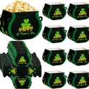 codree 18 Pcs St. Patrick's Day Pot Treat Boxes, St. Patrick's Shamrock Paper Candy Gift Box, Irish Shamrock Cauldron Party Favor Boxes with Handles for St. Patrick Irish Holiday Party Decoration (Green and black)