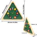 Yuanhe Billiards Pool Ball Clock - 14Inch Triangle Pool Table Cool Wall Clock with Solid Wood Frame,Great for Billiards Room,Pool Room,Game Room,Bar