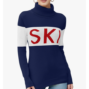 Ybenlow Women Sweaters Color Block Turtleneck Tops Comfy Winter Blouse 2024 Ski Sweaters Tight Knit Outfits Shirts, Size M