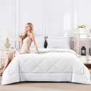 CozyLux King Size Comforter Set White - 7 Pieces Bed in a Bag King, Luxury Soft Bed Set for All Seasons, Bedding Set with Down Alternative Comforter, Sheets, Pillowcases & Shams