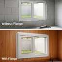NOOTA Basement Window 32" x 18" Double Tempered Glass, Removable Flange, Vinyl Sliding Window，White | Sliding window