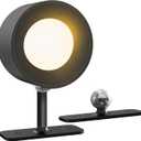 Battery Operated Wall Sconces, Wireless Rechargeable LED Lights, 3 Color Temperatures & Brightness, 360 Rotatable Magnetic Ball, with 2 Bases, for Bedroom Bedside Reading Decor (Black)