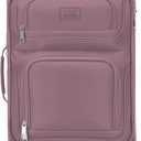 U.S. Traveler Rio Lightweight Softside Rolling Carry-on Suitcase, 4-Wheel Set, Mauve, 22"/14"