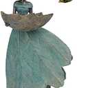 DiliComing Fairy Garden Statue Bird Feeder - 12 Inch Fairy Statue for Home Decoration, Resin Outdoor Statues for Garden Decoration, Best Bird Feeder Garden Gift for Women 12 x 7.5 x 5 Inch(Green)